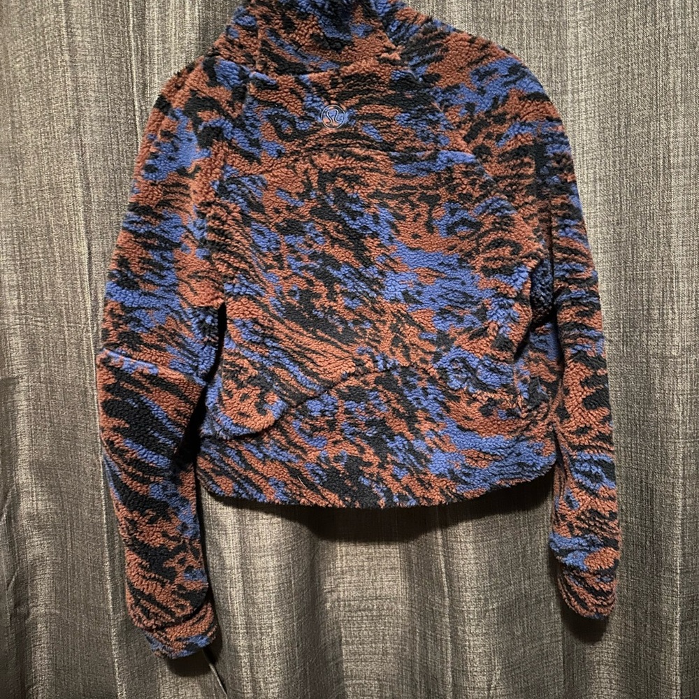 Multi-Colored Quarter Zip Fluffy Jacket - image 3